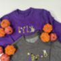 Kids Halloween Personalised Embroidered Sweatshirt, thumbnail 2 of 6
