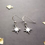 Sterling Silver North Star Drop Earrings, thumbnail 1 of 8