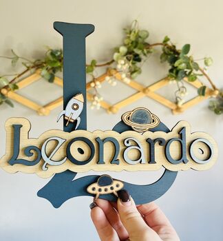 Personalised Name Sign For Kids Wall Initial Door Sign, 11 of 12