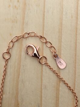 Double Circle Necklace Rose Or Gold Plated 925 Silver, 5 of 7