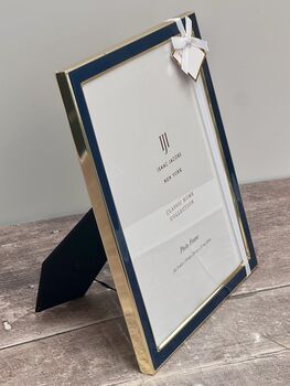 Isaac Jacobs Navy And Gold Tone Photo Frame, Eight X Ten, 3 of 3