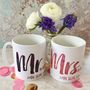 Personalised Contemporary Mr And Mrs Mugs, thumbnail 1 of 4