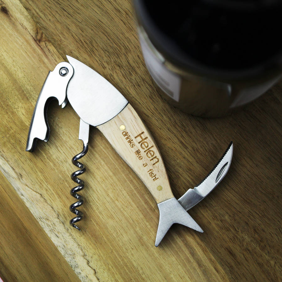 Personalised Fish Corkscrew And Bottle Opener By 3 Blonde Bears