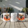 Personalised Dog Mug Border Terrier In An Autumn Wreath, thumbnail 2 of 2