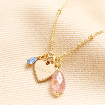 Personalised Heart And Crystal Charm Necklace, 3 of 7