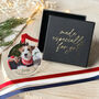 Dog Memorial Ornament Personalised Photo Christmas Bauble, thumbnail 3 of 8