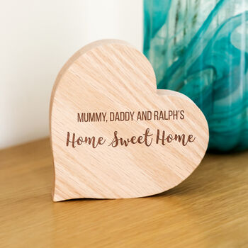 Personalised Home Sweet Home Oak Heart Gift, 5 of 5