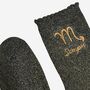 Women's Glitter Socks Black Gold Zodiac Scorpio, thumbnail 4 of 5