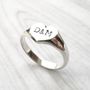 Personalised Heart Initial Silver Signet Ring, thumbnail 2 of 4