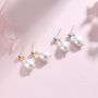 Genuine Fresh Water Pearls Drop Stud Earrings, thumbnail 1 of 12