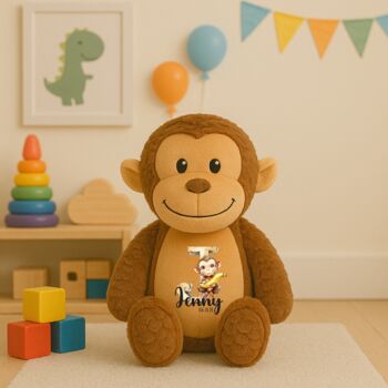 Personalised Initials Large Monkey Teddy, 5 of 7