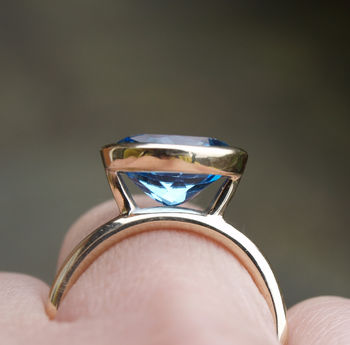 Blue Topaz Stacking Ring In 9ct Yellow Gold, 2 of 5