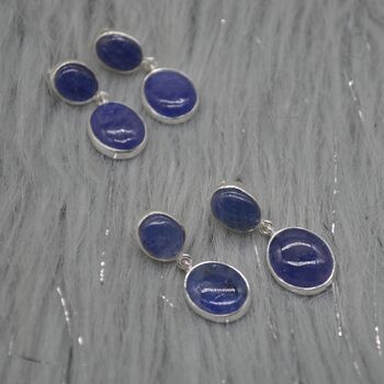 Blue Sapphire 925 Silver September Birthstone Earrings, 5 of 12