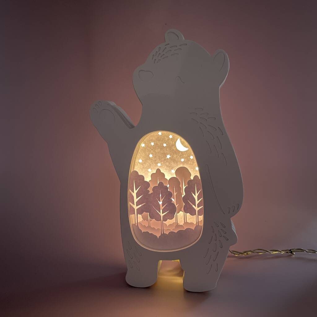 'Forest Friends' Bear Handmade Lightbox, 1 of 7