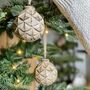 Wooden Scalloped Bauble Set, thumbnail 4 of 7