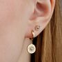 Evil Eye Charm Hoop Earrings, thumbnail 1 of 6