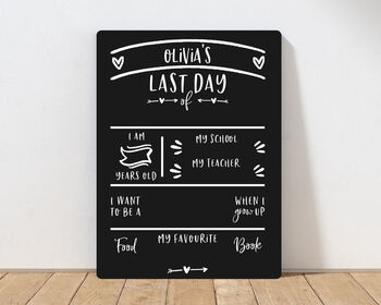 Personalised First And Last Day Of School Chalkboard, 5 of 7