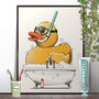 Rubber Duck In The Bath, Fun Print For Your Bathroom, thumbnail 1 of 7