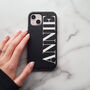 Black Leather Personalised iPhone Case, thumbnail 1 of 6