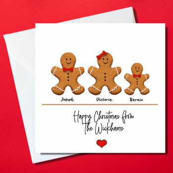 Personalised Gingerbread Family Christmas Cards, 3 of 5