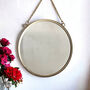 Round Gold Hanging Mirror With Chain, thumbnail 4 of 4