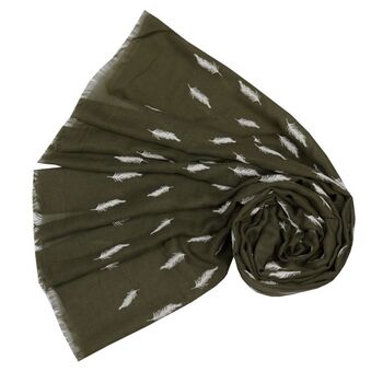 Embossed Feathers Scarf, 3 of 6