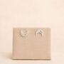 Sterling Silver Moon And Star Stud Earrings – 10mm X 7mm, thumbnail 5 of 7