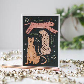 Jungle Cheetah Christmas Card, 4 of 6