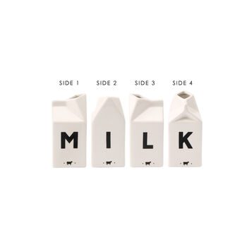 White Ceramic Milk Jug Slogan 'Milk', 2 of 3