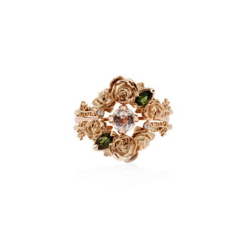 Rose Smaller Chevron Ring Diamond And Tourmaline, 7 of 9