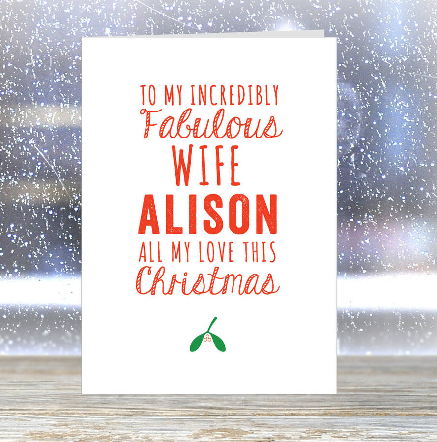 Personalised Fabulous Wife Christmas Card