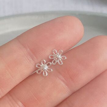 Sterling Silver Flower Earrings, Thanks A Bunch, 4 of 6