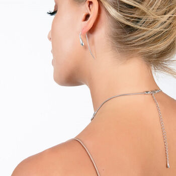 Sterling Silver Designer Hook Through Drop Earrings, 2 of 6