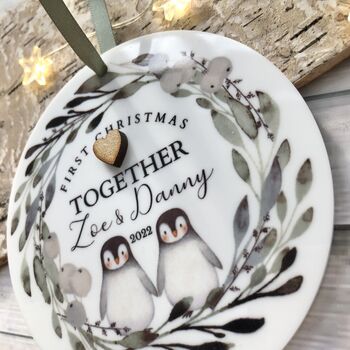 First Christmas Together Tree Decoration Penguins, 2 of 3
