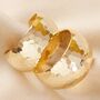 Wide Hammered Hoop Earrings In Gold Plating, thumbnail 6 of 7