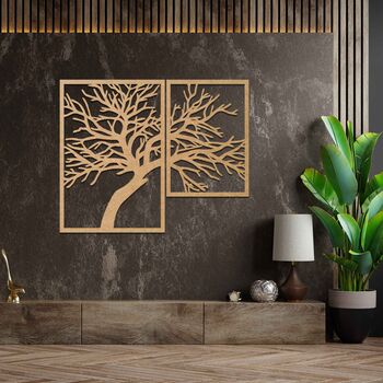 Modern Tree Of Life Wooden Wall Art Decor, 8 of 9