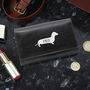Personalised Leather Sausage Dog Black Purse, thumbnail 1 of 2