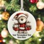 Personalised Christmas Teddy Bear Family Hanging Bauble Decoration, thumbnail 5 of 10