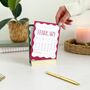 2025 Wavy Desk Calendar With Wooden Holder, thumbnail 4 of 10