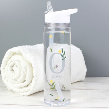 Personalised Floral Initial Water Drinks Bottle, 5 of 5