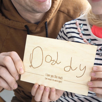 Personalised Handwriting Wooden Card For Dad, 5 of 7
