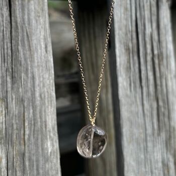 Zelda Smokey Quartz Minimal Plated Chain Necklace, 3 of 6