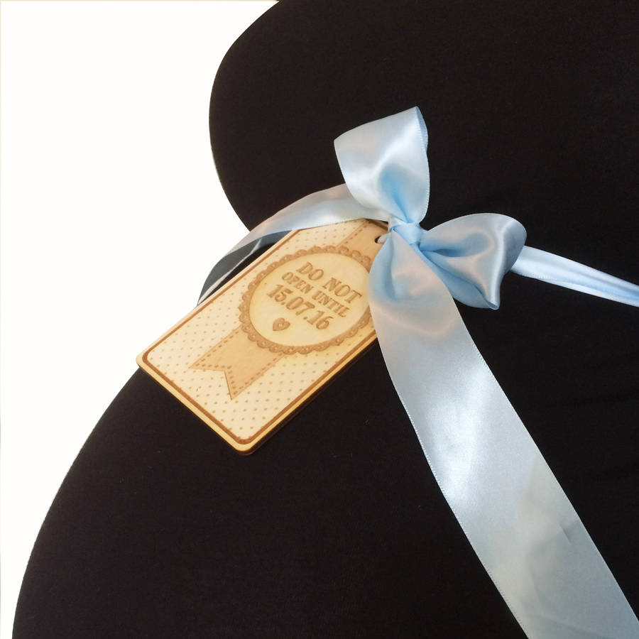 Baby Shower Personalised Bump Tag And Sash, 1 of 2