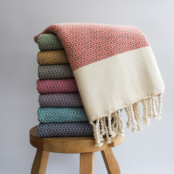 Handwoven Sofa Throw, Personalised Gift Set For Her, 5 of 9