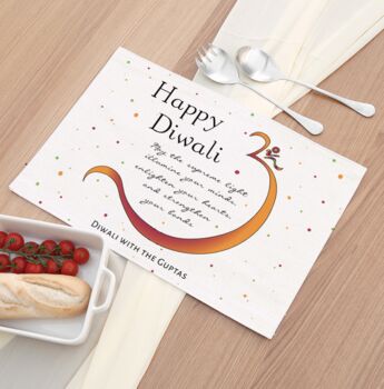 Personalised Diwali Om Placemat, 3 of 4