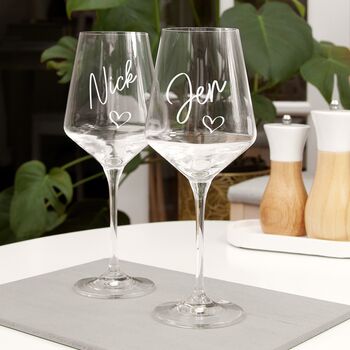 Personalised Love Heart Wine Glass, 5 of 8