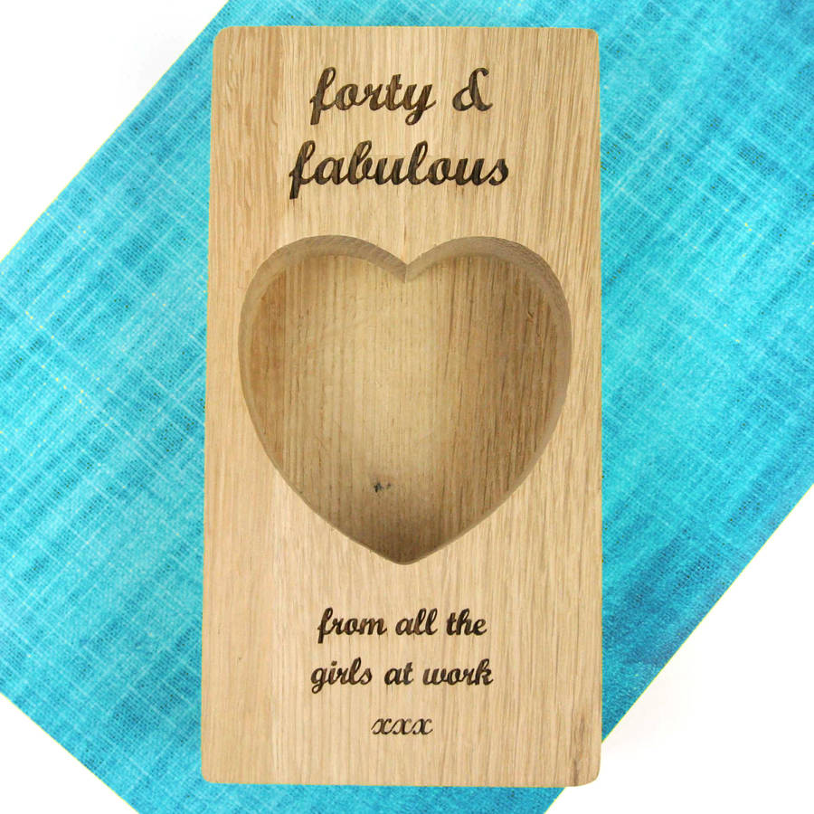 Personalised Oak 40th Birthday Gift Ring Storage Tray