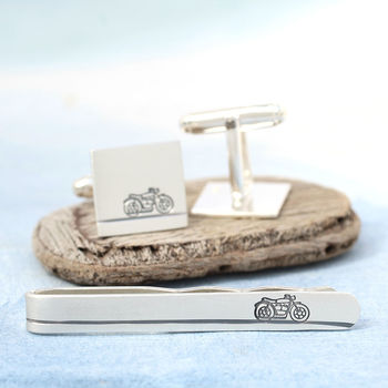 Personalised Motorbike Cufflinks. Gift For Dad, 6 of 11