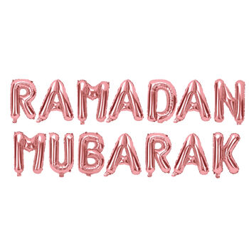 Rose Gold 'Ramadan Mubarak' Foil Letter Balloon Set, 4 of 4