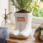Father's Day Small White Personalised Welly Planter Gift, thumbnail 1 of 4